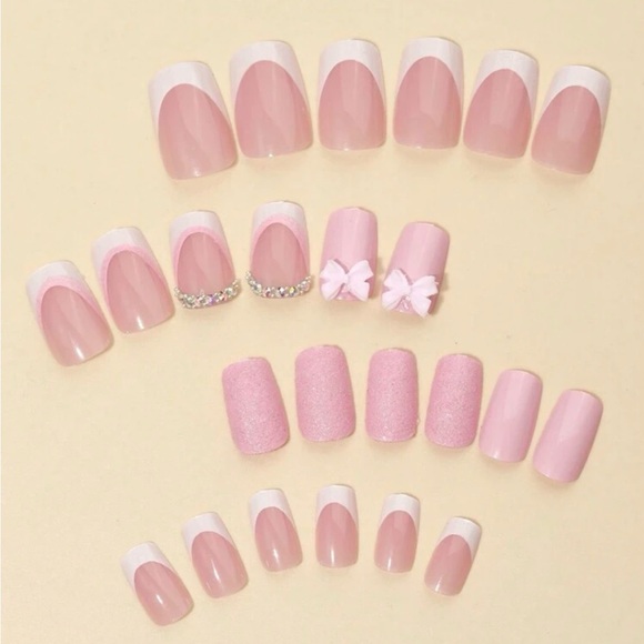 ✨3D Pink Bow Coquette Nails NWT✨ - Picture 2 of 3